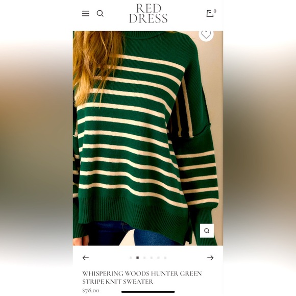 Green and cream striped sweater - Picture 1 of 4
